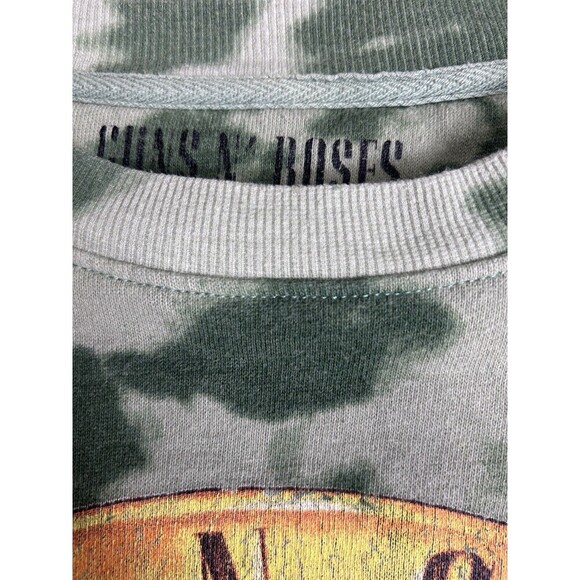 Authentic Guns N Roses Sweatshirt Womens Medium Graphic Print Tie-Dye Green Camo - Picture 9 of 9